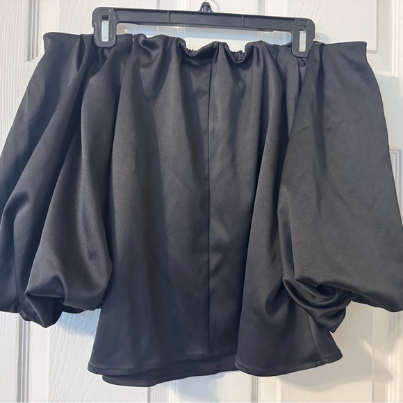 Express Black Off-Shoulder Ruffle Top - Picture 2 of 3